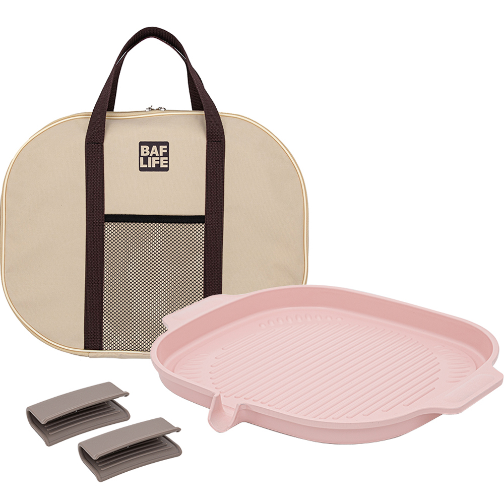 바프라이프 인덕션 세라믹 그릴 구이팬 파우치 라이트핑크