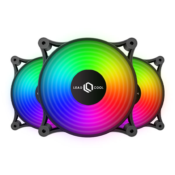 LEADCOOL 120 AUTO RGB (3팩, 블랙)