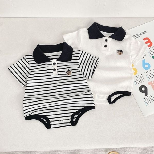 엠케이 메이커키즈 조이멀티 블랙라인 반팔 곰돌이 카라 바디슈트 205815