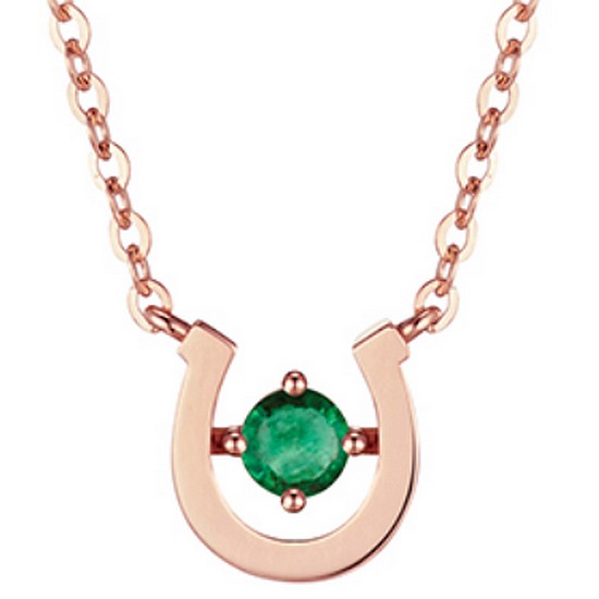 럭키유 실루엣 14K 5월 탄생석 목걸이 P1451