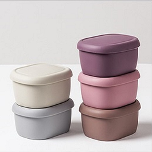 키친팩토리 ㅤ파스텔 실리콘 라운드 밀폐용기 중 300ml_이미지