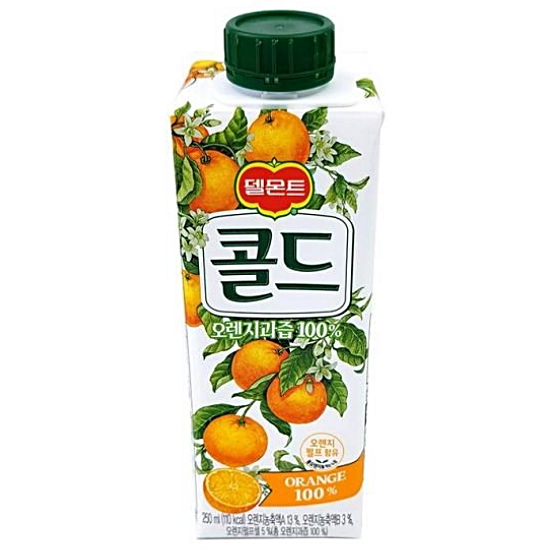 롯데칠성음료 델몬트 콜드 오렌지과즙 250ml (24개)_이미지