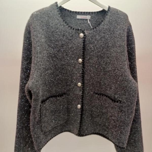 라티움 HC06 메탈배색 이중컬러 트위드형 라운드 기모 쟈켓 T2611jk01DG