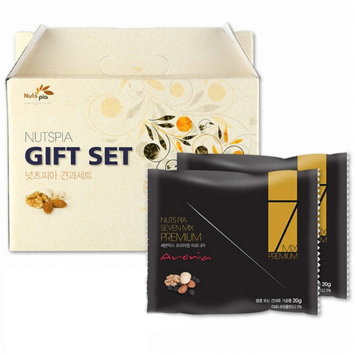 더원비앤에프 넛츠피아 세븐믹스 프리미엄 아로니아 20g 50개입 선물세트 (2개)_이미지