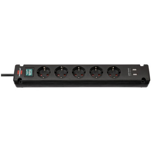브레넨스툴 브레마운트 5구 메인 스위치 고용량 USB 멀티탭 블랙