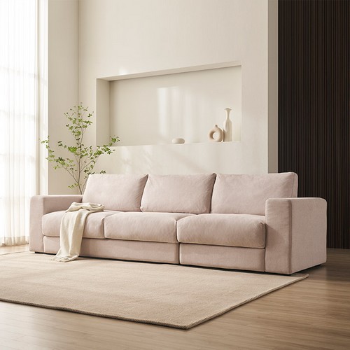 삼익가구 웜스 풀사이즈 구스 기능성 패브릭 소파 4인용 (스툴별도)