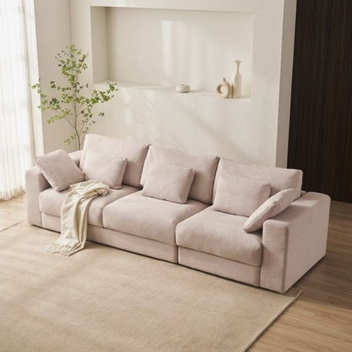 삼익가구 웜스 풀사이즈 구스 기능성 패브릭 소파 4인용 (스툴별도)_이미지