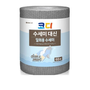 쌍용C&B 코디 수세미 대신 일회용 수세미 65매 (3개(195매))_이미지