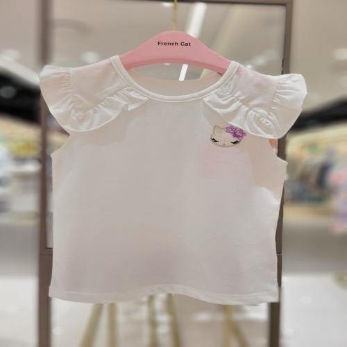 프렌치캣 Q53DKT210 화이트 프릴 티셔츠_이미지