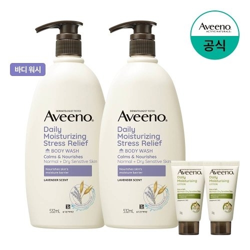 존슨앤존슨 아비노 데일리 모이스춰라이징 스트레스 릴리프 바디워시 532ml (2개)