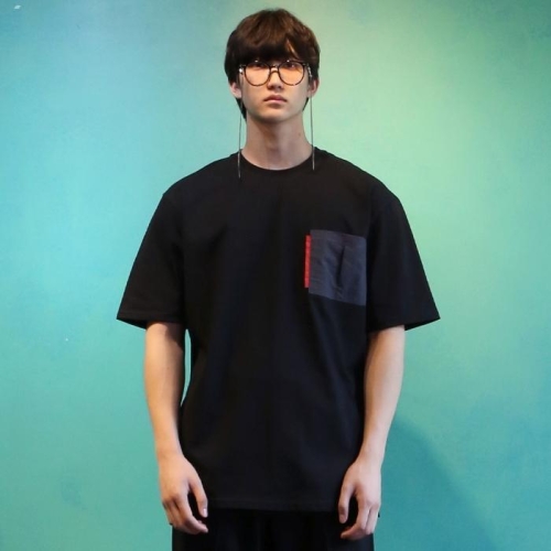  마스 MAS 더블 배색 티셔츠_블랙 7173571