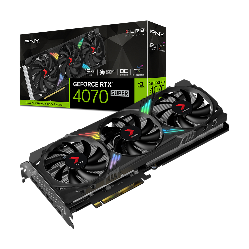 PNY XLR8 지포스 RTX 4070 SUPER VERTO OC EPIC-X RGB D6X 12GB TF 제이씨현_이미지