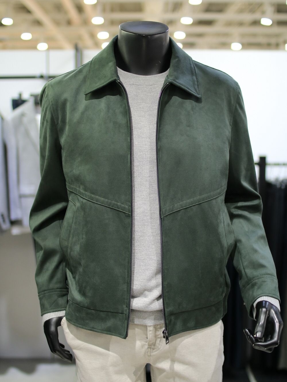 바쏘옴므 종 소프트 스웨이드 비건 레더 카라 퍼 20WSZ5UA23A20