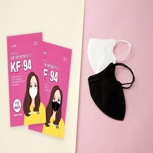 퓨어라이프 데일리 황사방역용 KF94 마스크 새부리형 대형 화이트/블랙 100매_이미지
