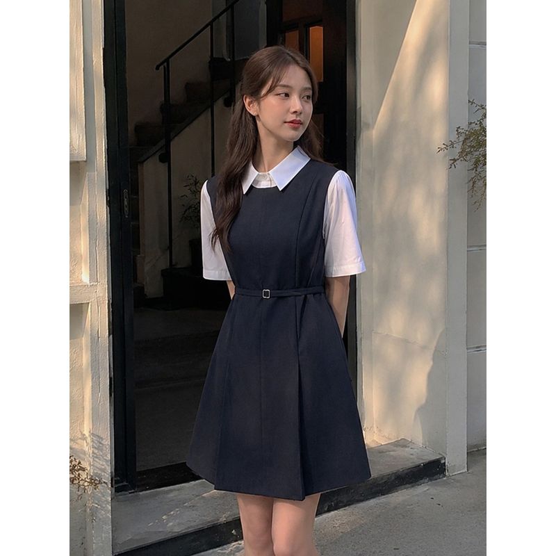 JJ지고트 셔츠 배색 A라인 미니 원피스 GS5P0OP571 NV10 NAVY 55이미지입니다. 누르면 해당 게시물로 새창이동합니다.