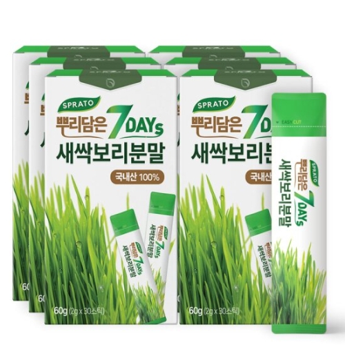 주성 주성 스프라토 종자부터 국내산 무농약 뿌리담은 7days 새싹보리 분말 스틱 30포 3개이미지입니다. 누르면 해당 게시물로 새창이동합니다.