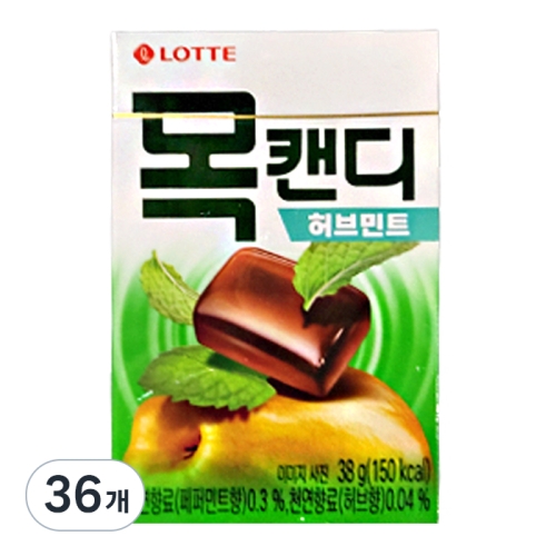 롯데제과 목캔디 허브민트 케이스 38g (36개)_이미지