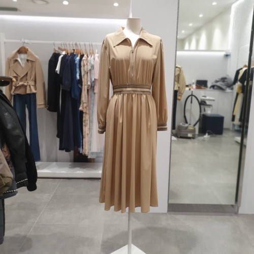 사틴 배색원피스 S253K661_이미지