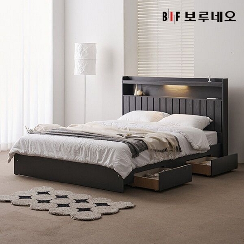 앳홈 산다라 일반 2단서랍 벙커수납 LED침대 SS