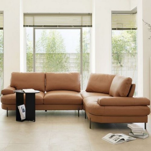 시스디자인 휴밍 코너형 스윙 천연가죽 소파 4인용_이미지