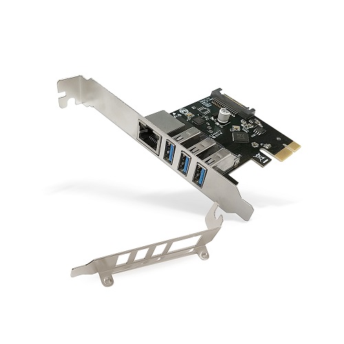 이지넷유비쿼터스 넥스트 3포트 USB 3.0 + 이더넷 PCIe 카드_이미지
