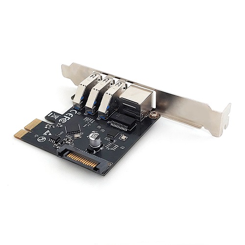 이지넷유비쿼터스 넥스트 3포트 USB 3.0 + 이더넷 PCIe 카드_이미지