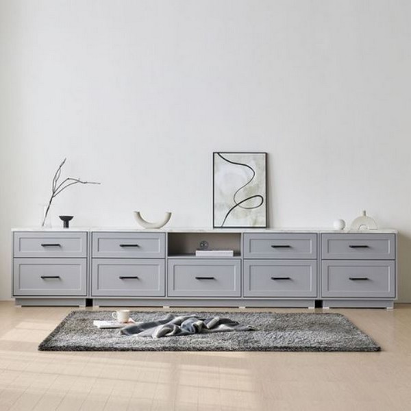 쎄라비리빙 클린트 대리석패턴 높은 거실장 3000_이미지