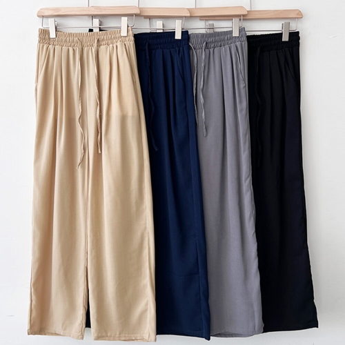 남자 밴딩 핀턱 린넨 와이드 팬츠 바지 DJ4-PTS-SGSSL101M-블랙