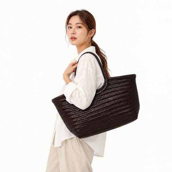 드래곤 디퓨전 DIFFUSION 수입 난투켓 빅 여성 바스켓백 8822 DK BROWN 1809841 8822DKBR