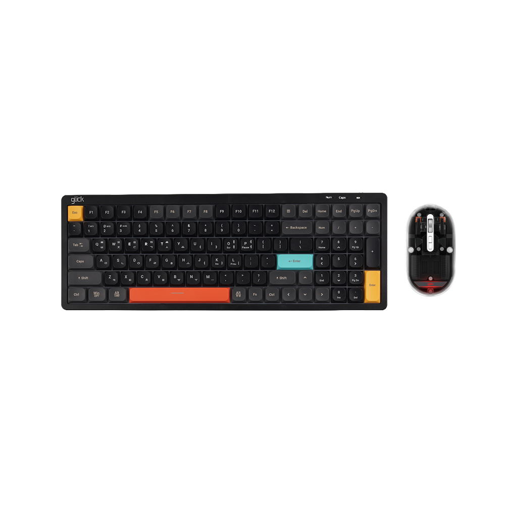 지클릭커 오피스프로 WMK840 무선 키보드 마우스 세트 100키 (블랙 블록)_이미지