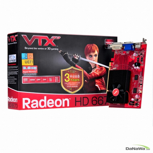 VTX3D �󵥿� HD 6670 D3 2GB
