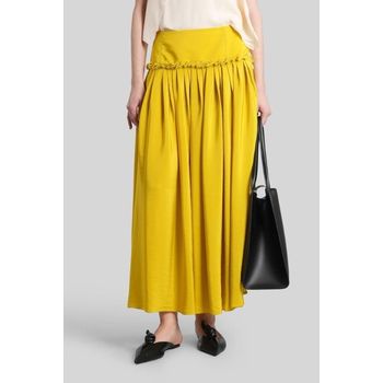 랑방 러플 버튼 플리츠 미디 스커트 154022641