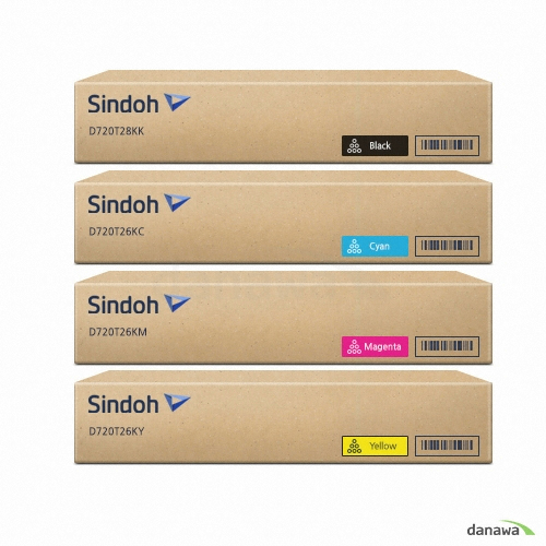 신도리코 정품 D720T28KK, D720T26KC, D720T26KM, D720T26KY 4색 세트_이미지