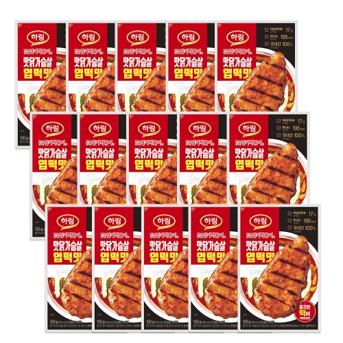 하림 맛닭가슴살 엽떡맛 100g (15개)