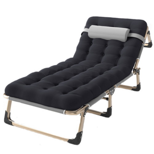 YATAK 휴대용 접이식 침대 블랙 + 베개 + 쿠션 세트