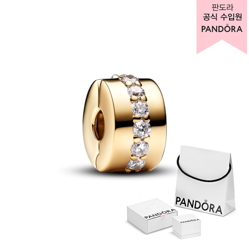주얼리 클리어 스파클링 보우 클립 참_761972C01