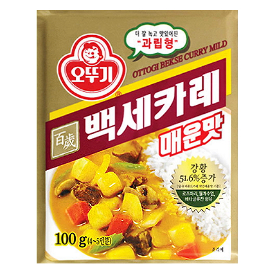 오뚜기 분말 백세카레 매운맛 100g (1개)