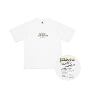 반팔티 XQC K3223LRS21WHT 디지털 레인보우 그래픽 세미오버핏 반팔티셔츠 WHITE