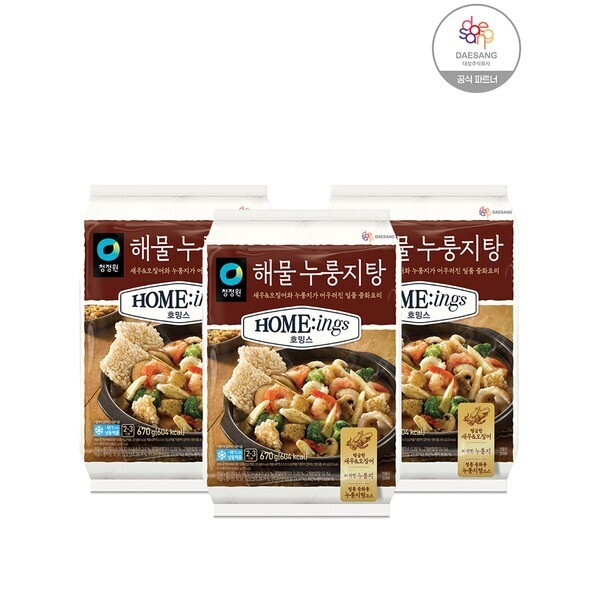 대상 청정원 호밍스 해물 누룽지탕 670g (3개)