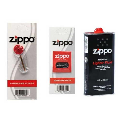 지포(ZIPPO) 오일 355ml + 부싯돌 + 심지 세트_이미지