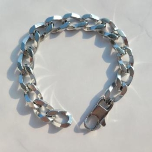 노블른 써지컬스틸 10mm 메카틱 실버 남자 체인팔찌 S8080629_이미지