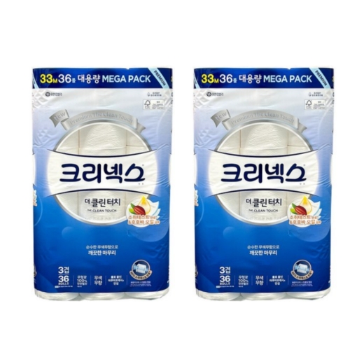 크리넥스 더 클린 터치 33m (36롤) (2팩)_이미지