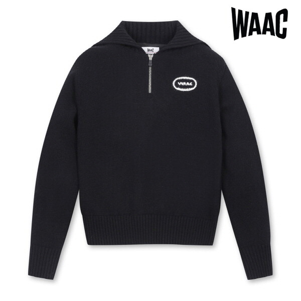  waac Cape Collar Half Zip Sweater WWWAW24808BKX