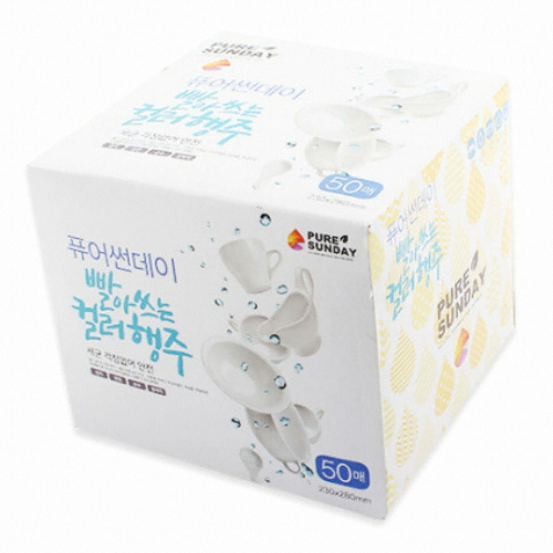 퓨어썬데이 ㅤ빨아쓰는 컬러행주 50매 (1개) *1팩_이미지