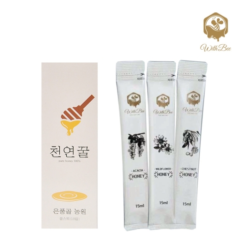 위드비  아카시아꿀 야생화꿀 밤꿀 스틱꿀  15g x 10포