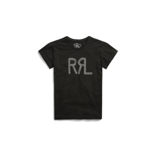 폴로 더블알엘 RRL 일본 폴로 로고 코튼 저지 티셔츠 블랙 1 490109_이미지