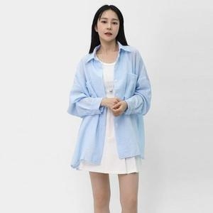 여자 지짐이 오버핏 긴팔 셔츠 여름 스트라이프 남방 SNNT01