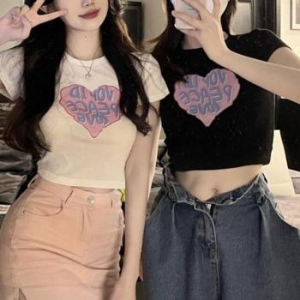 오노마 ONM 영문 반팔티 여름 포인트 빅사이즈반팔티 여성크 33115568_이미지