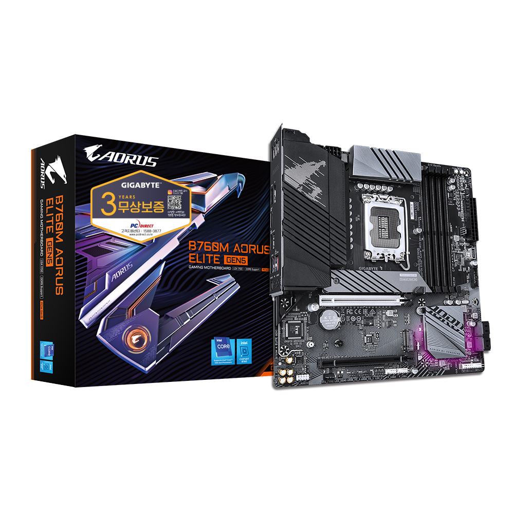 GIGABYTE B760M AORUS ELITE GEN5 피씨디렉트이미지입니다. 누르면 해당 게시물로 새창이동합니다.