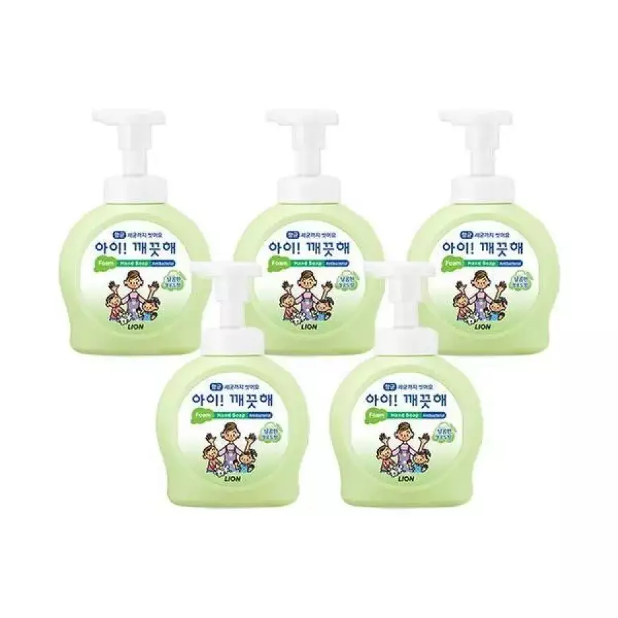 CJ라이온 아이깨끗해 청포도 항균 폼 핸드 솝 490ml (5개)